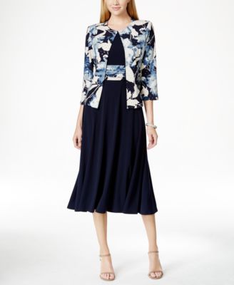 Jessica Howard - Floral-Print Sequin Jacket and Dress