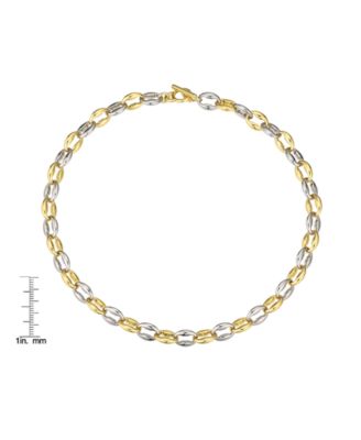 Two-Tone Chain Textured 14K Gold Plate Necklace