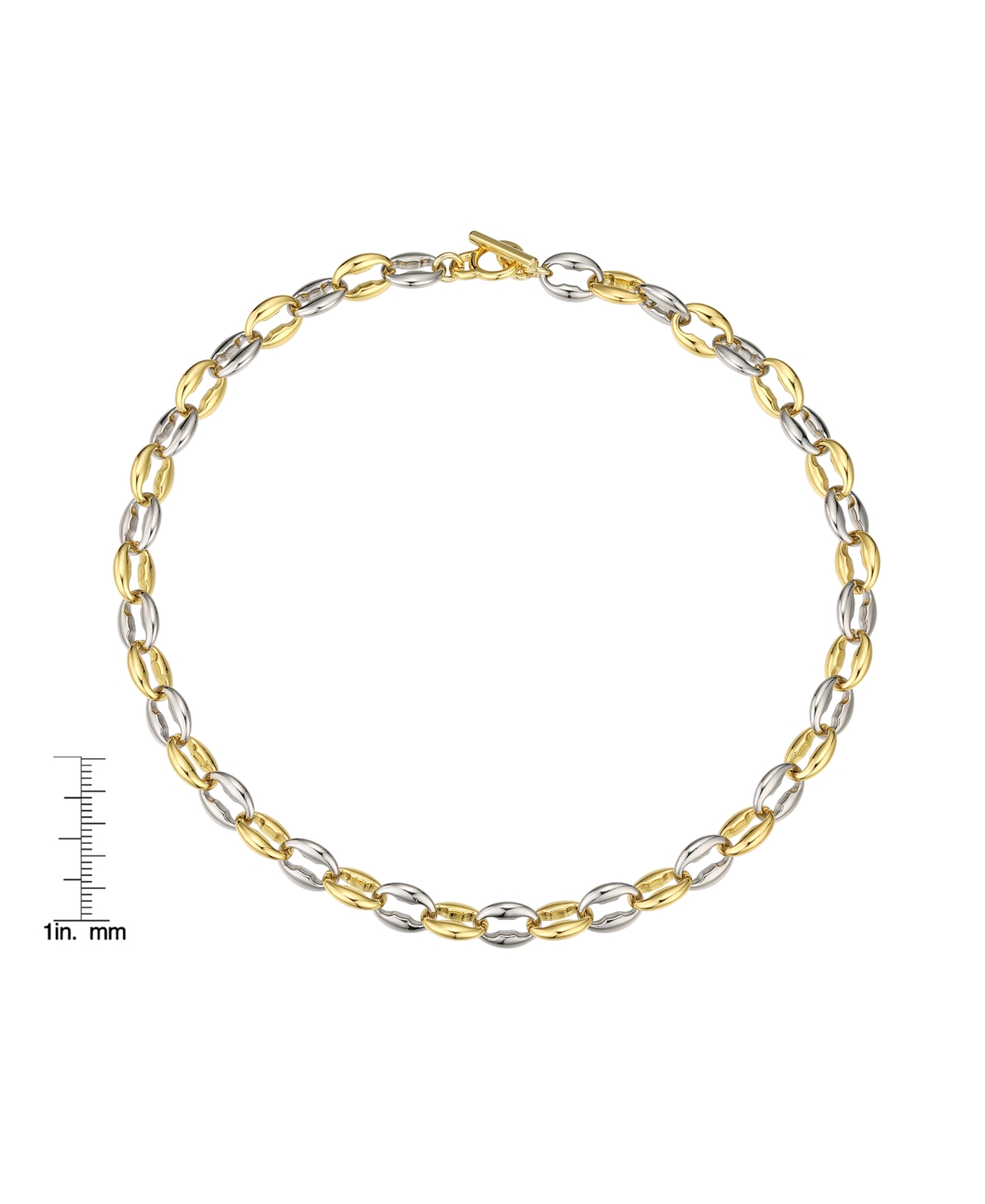 MACY'S TWO-TONE CHAIN TEXTURED 14K GOLD PLATE NECKLACE 