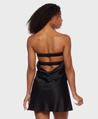 Juniors' Open-Back Strapless Dress