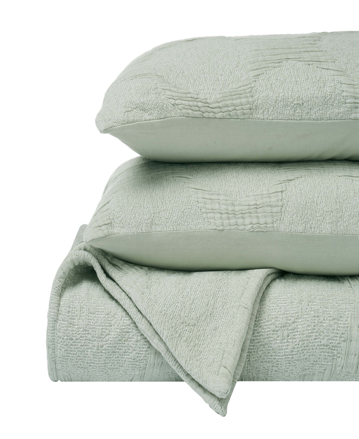 Superior Tanta Crinkle Woven 3-pc. Coverlet Set, King In Green