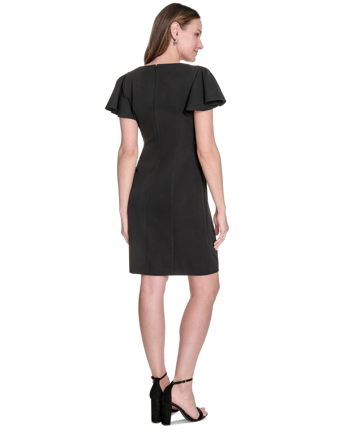 Tommy Hilfiger Women's Flutter-sleeve Side-drape Dress