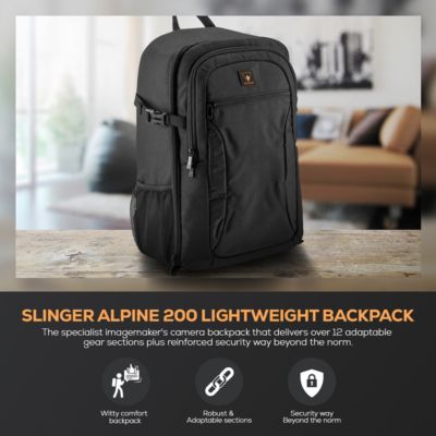 Alpha 1 Mirrorless Camera, Bundle with Alpine 200 Backpack, 128GB UHS-II Memory Card, Extra Battery, iM30 Mini Flash, Quick Release Sling Strap
