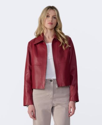 Women's Classic Leather Jacket, Created for Macy's