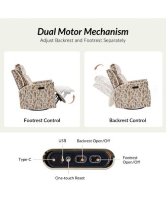 Alfons Swivel And Rocker Power Recliner With Headrest