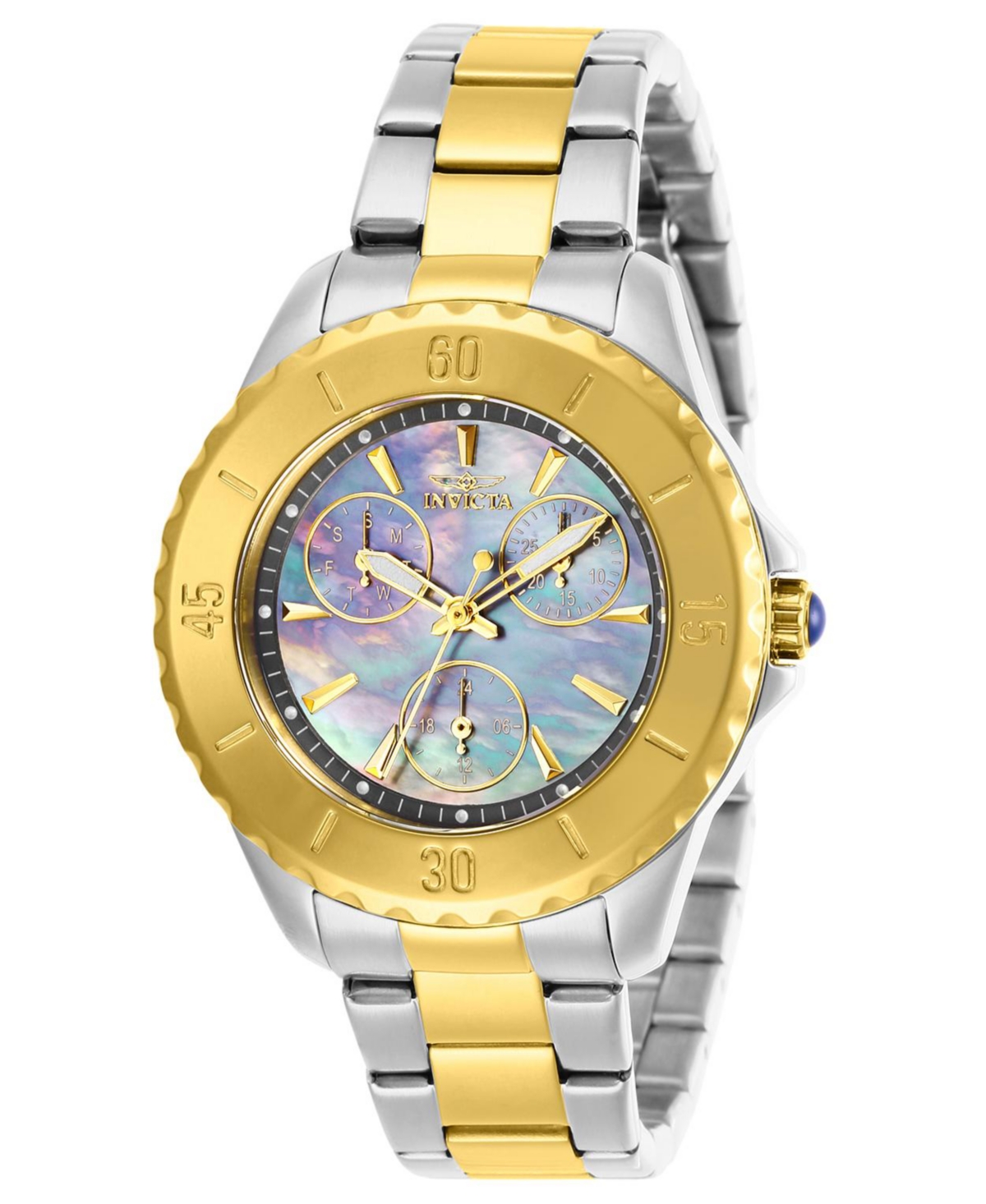 Women's 29112 Angel Quartz 3 Hand Gunmetal Dial Watch - Gold