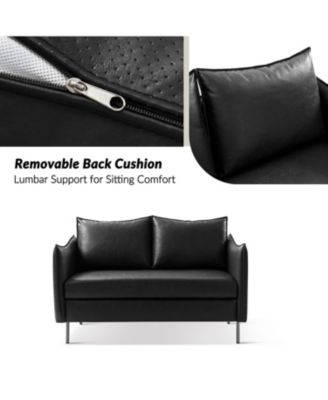 Monroe Modern Industrial-Style PU Leather Sofa with Sturdy Metal Legs And Movable Seat