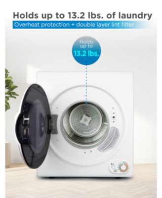 3.5 Cu. Ft. Portable Electric Dryer, Front Load, 120V, 1500W, Holds 13.2 lbs Laundry, Stainless Steel Drum