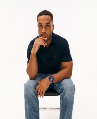 Men's Chronograph Blue Silicone Strap Watch, 46mm