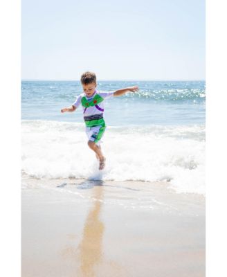 Boys Pullover Rash Guard and Swim Trunks Outfit Set
