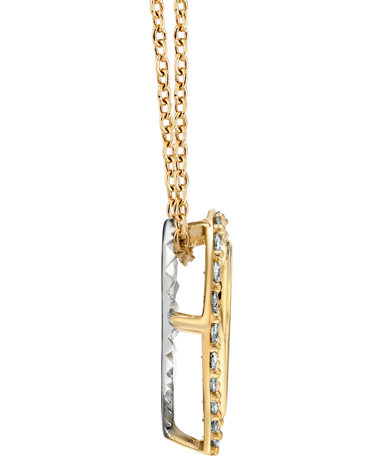 MACY'S DIAMOND HEART 18" PENDANT NECKLACE (1/4 CT. T.W.) IN 14K TWO-TONE GOLD 
