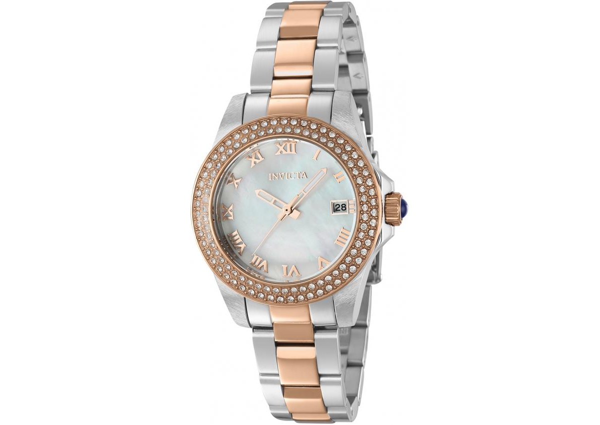 Women's 36076 Angel Quartz 3 Hand White Dial Watch - Gold
