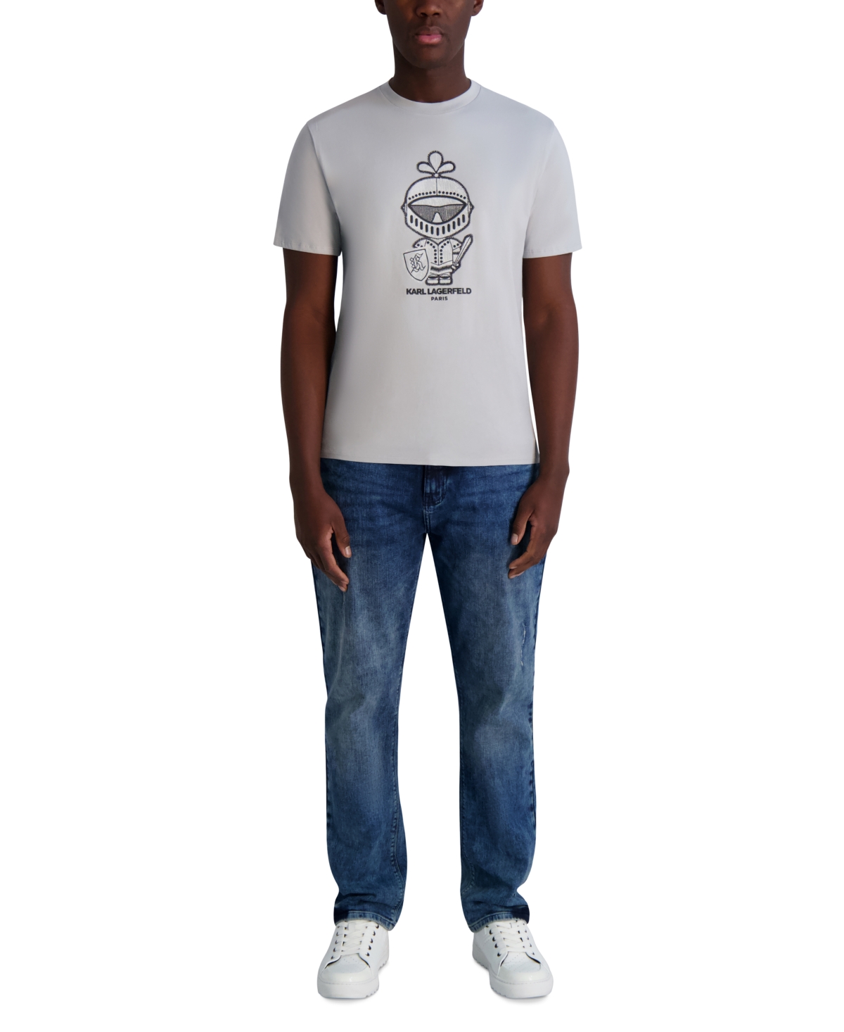 Karl Lagerfeld Paris Karl Armour Logo Patch T-shirt In Gray