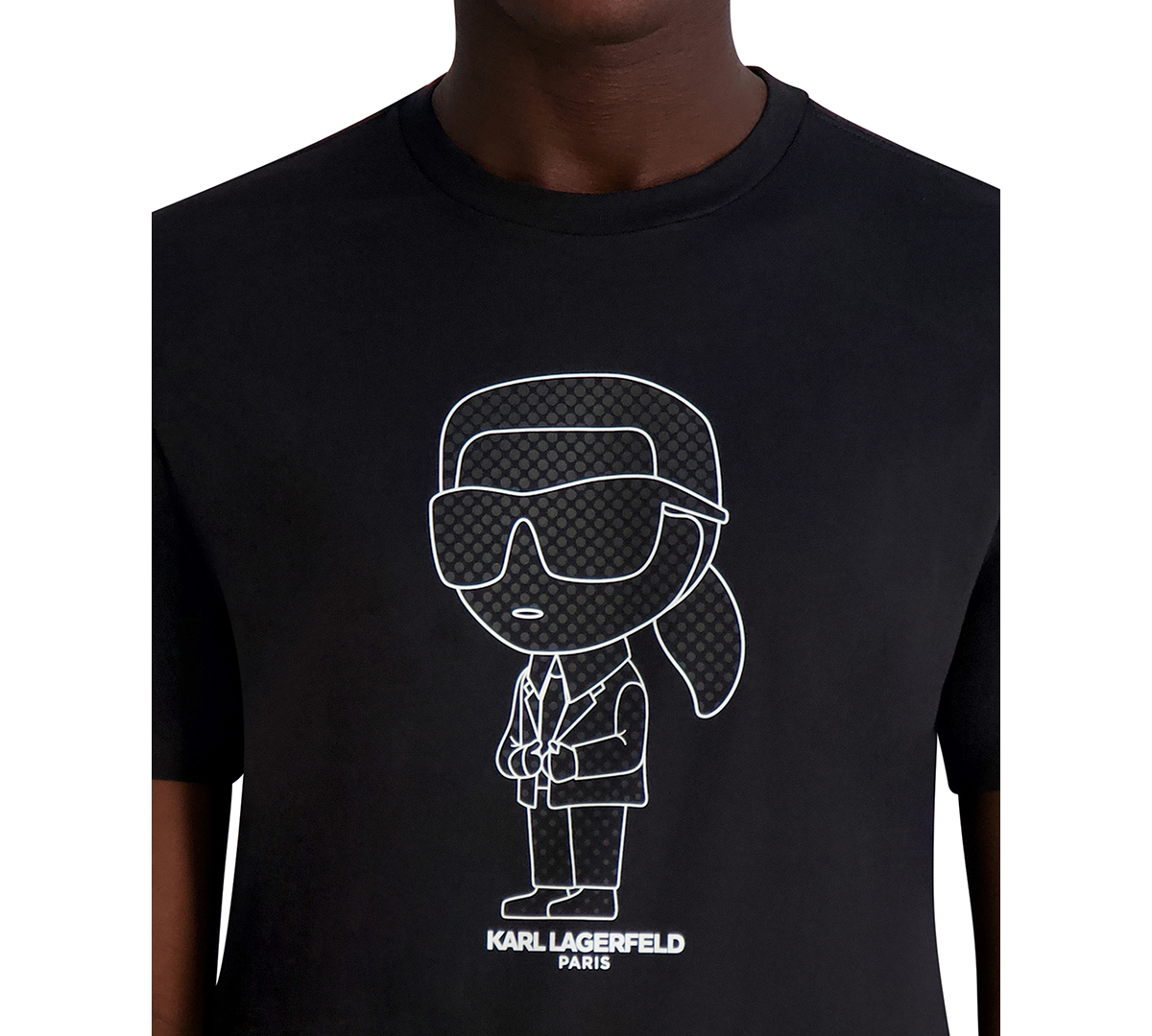 Karl Lagerfeld Paris Rubberized Karl Cotton Graphic T-shirt In Black