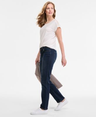 Women's Lexington Mid Rise Straight Leg Denim Jeans 