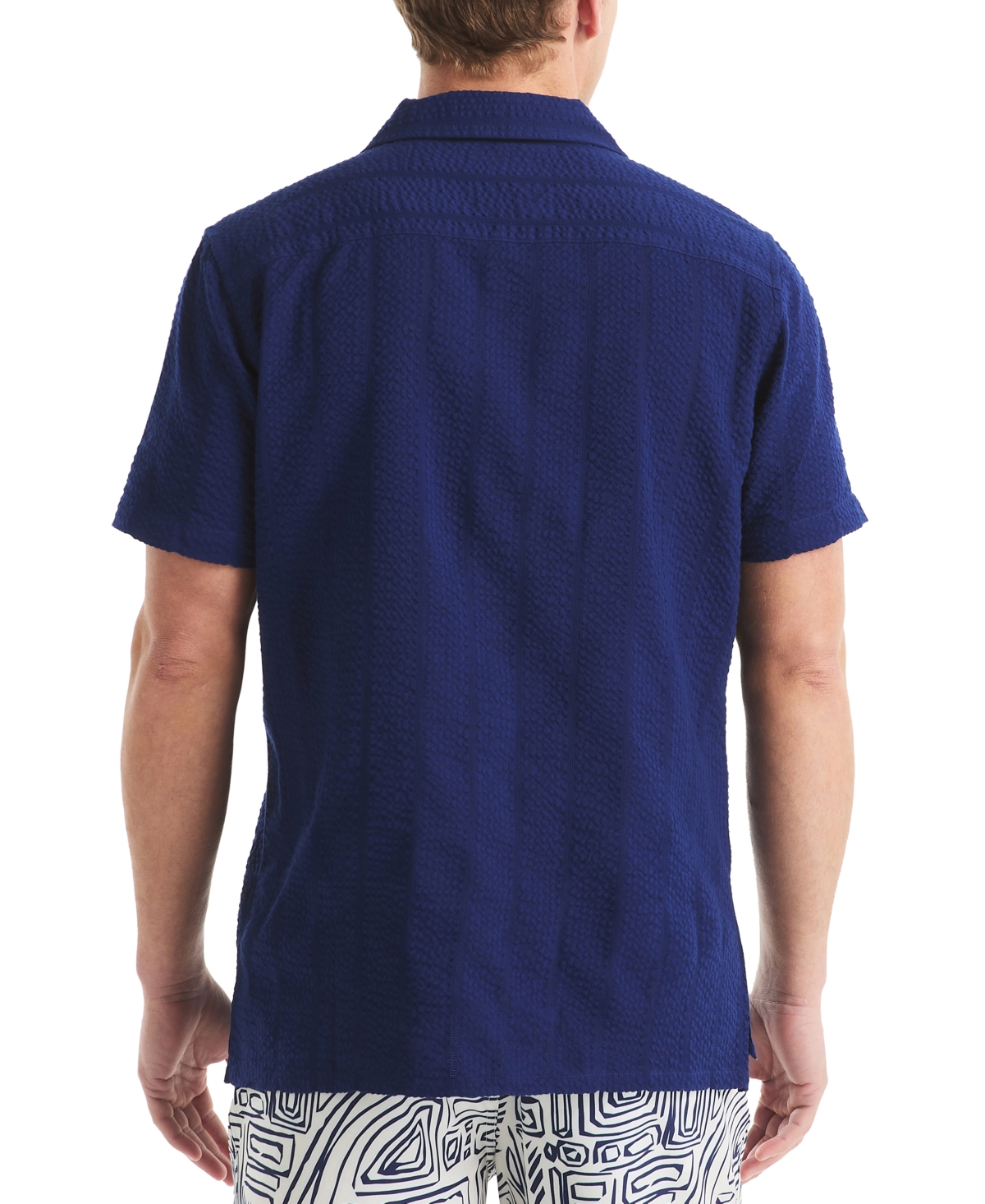 Nautica Beach Boys X  Men's Seersucker Camp Short-sleeve Shirt