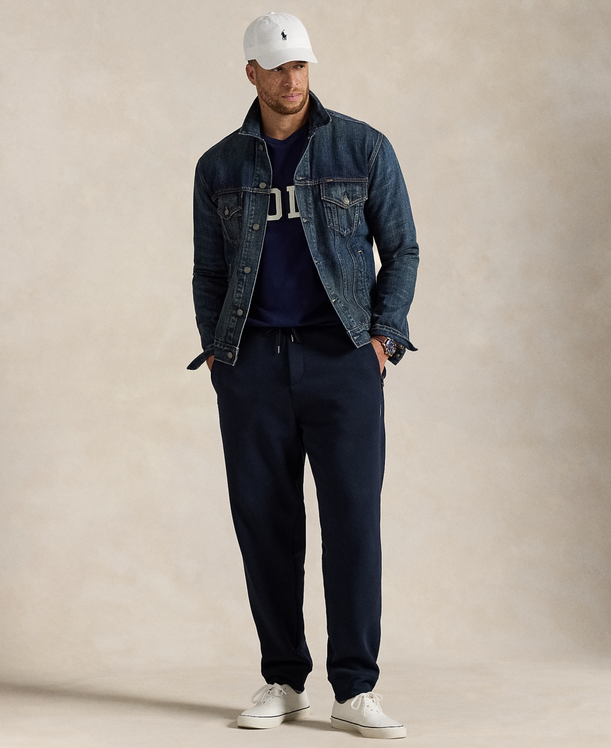 Polo Ralph Lauren Blue Crewneck T-shirt With Logo Lettering On The Fornt And Pony Embroidery On The Front