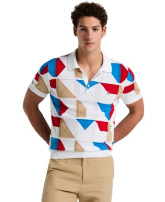 Original Penguin - Men's Slim-Fit Multicolor Jacquard Polo Sweater