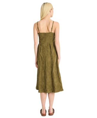 Women's Square-Neck A-Line Midi Dress