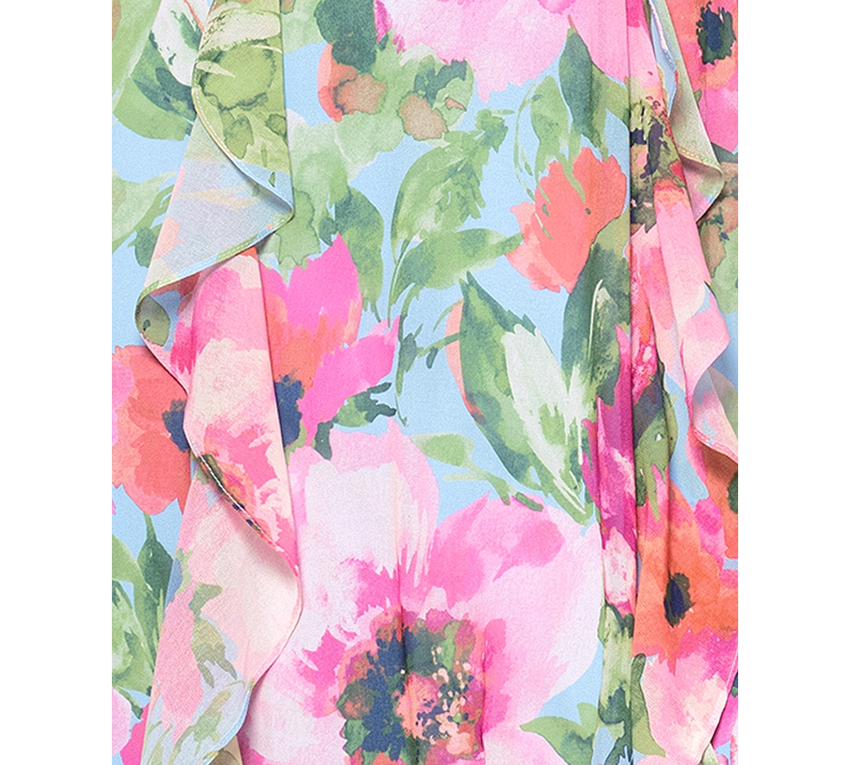 Xscape Women's Floral Chiffon Ruffled Tiered Halter Gown