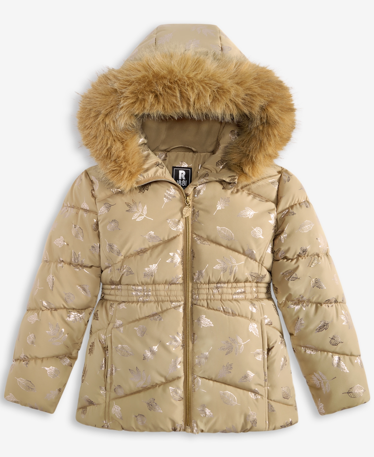 S Rothschild & Co Toddler And Little Girls Foil Quilt Puffer Jacket In Gold