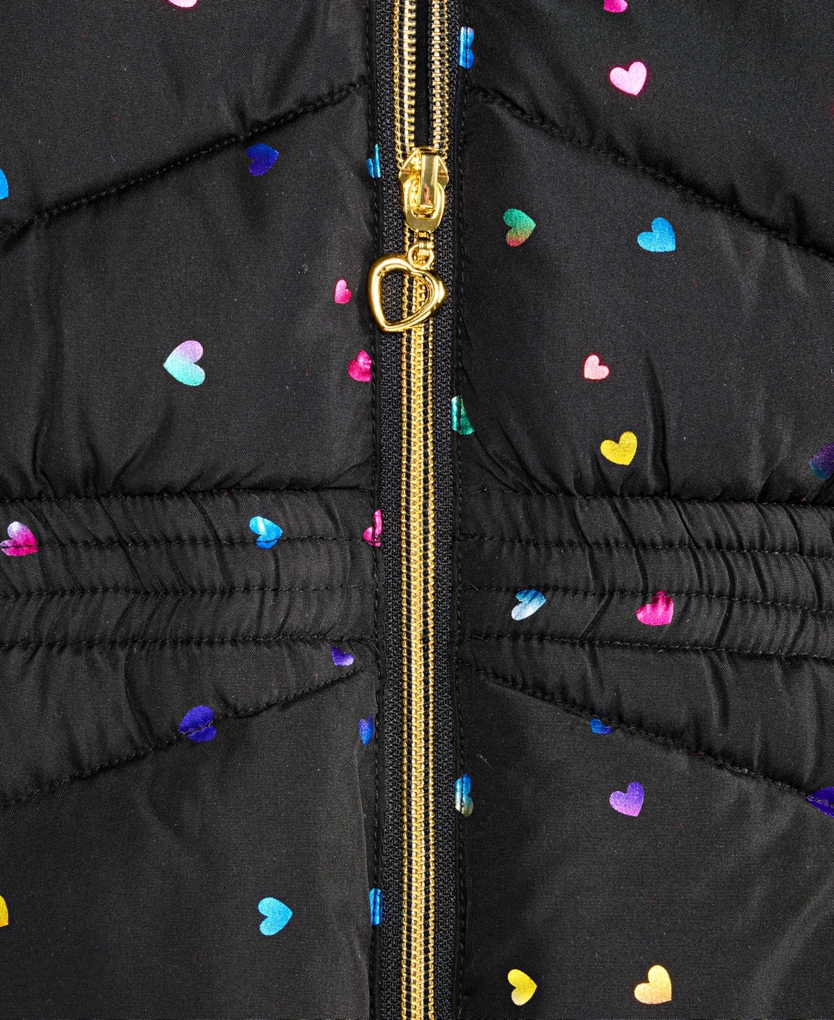 S Rothschild & Co Toddler And Little Girls Foil Quilt Puffer Jacket In Black