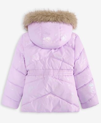 Toddler and Little Girls Foil Quilt Puffer coat