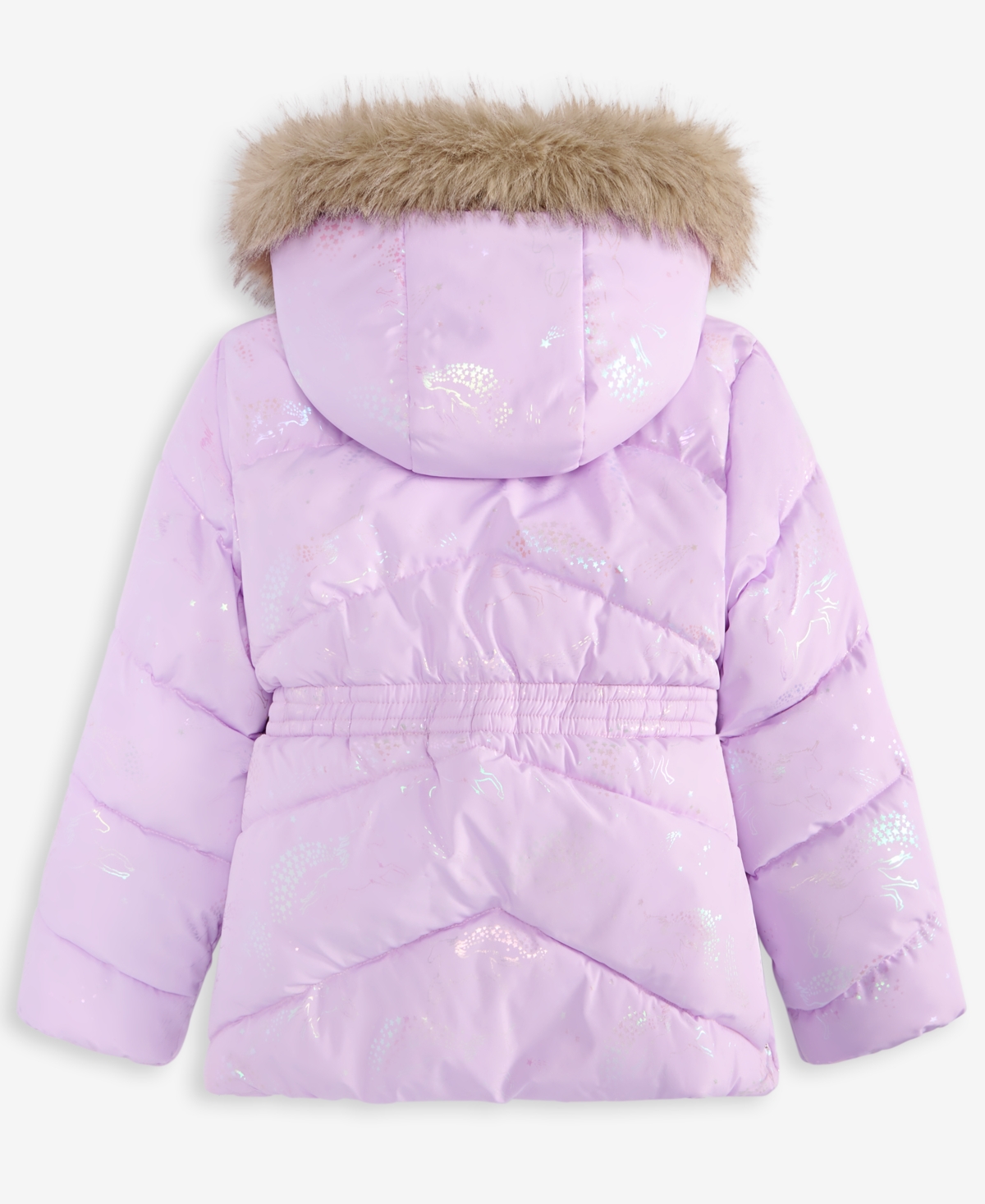 S Rothschild & Co Toddler And Little Girls Foil Quilt Puffer Jacket In Purple