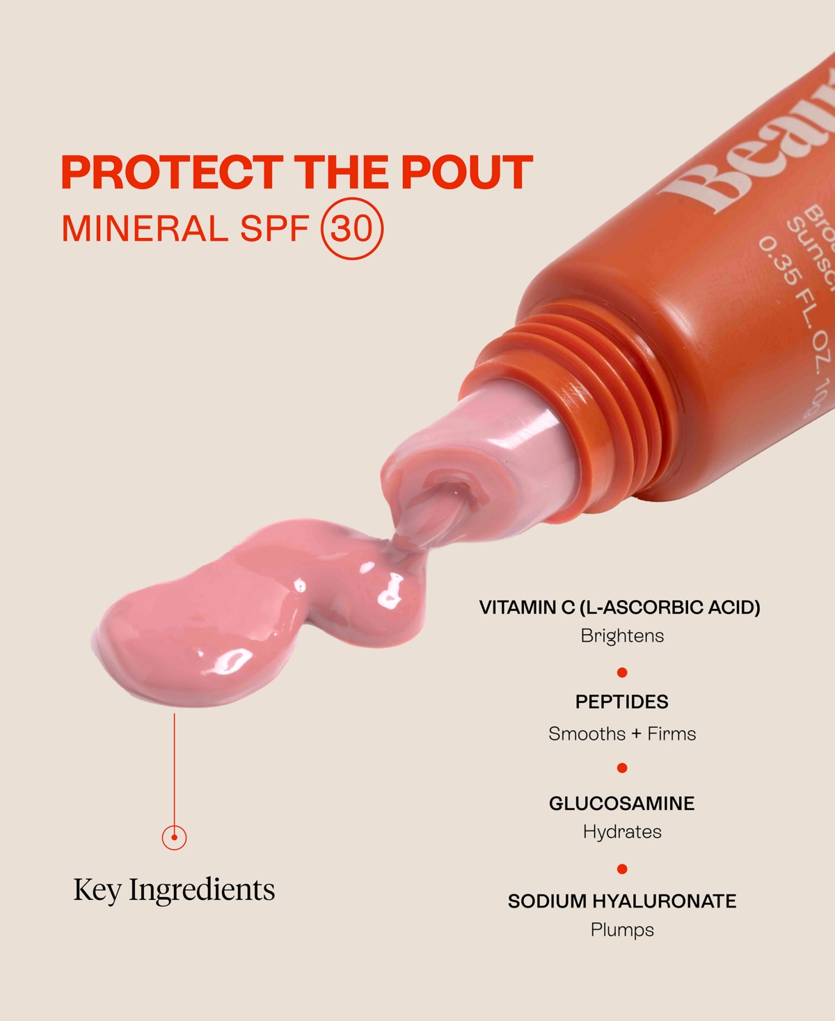 Beautystat C Lip Serum Mineral Spf 30, 0.35 Oz.