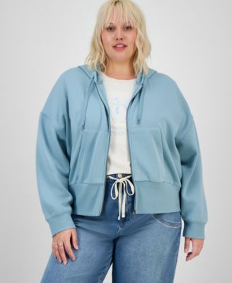 Hippie Rose - Trendy Plus Zip-Front Hoodie