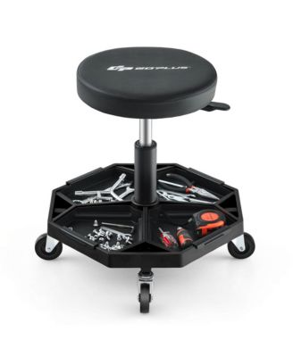 1 pc Metal Heavy-Duty Adjustable Height Rolling Stool