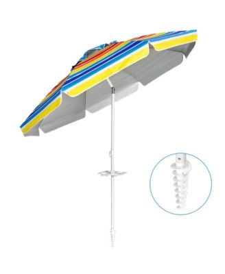 7.2ft Beach Umbrella Outdoor Patio Garden with Carrying Bag Sand Anchor