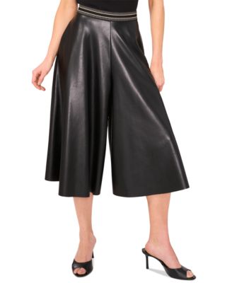 Women's Faux-Leather Culottes