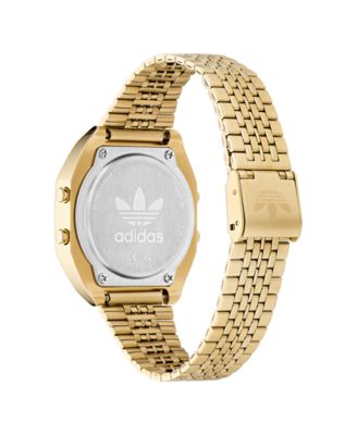 Unisex Digital Gold-Tone Stainless Steel Watch, 36mm
