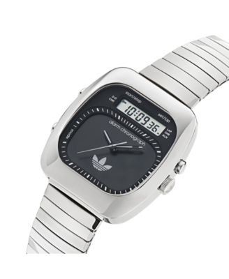 Unisex Analog Silver-Tone Stainless Steel Watch, 37mm
