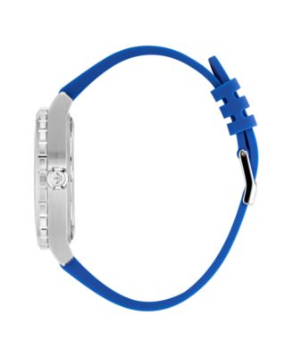 Unisex Analog Blue Silicone Watch, 44mm