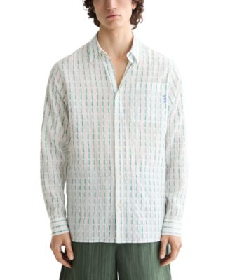 SCOTCH & SODA - Men's Long Sleeve Voile Dash Print Button-Front Shirt