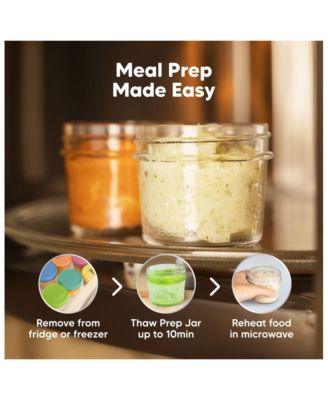 12pk Prep Baby Food Storage Containers, 4 oz Leak-Proof, BPA Free Glass Baby Food Jars for Feeding