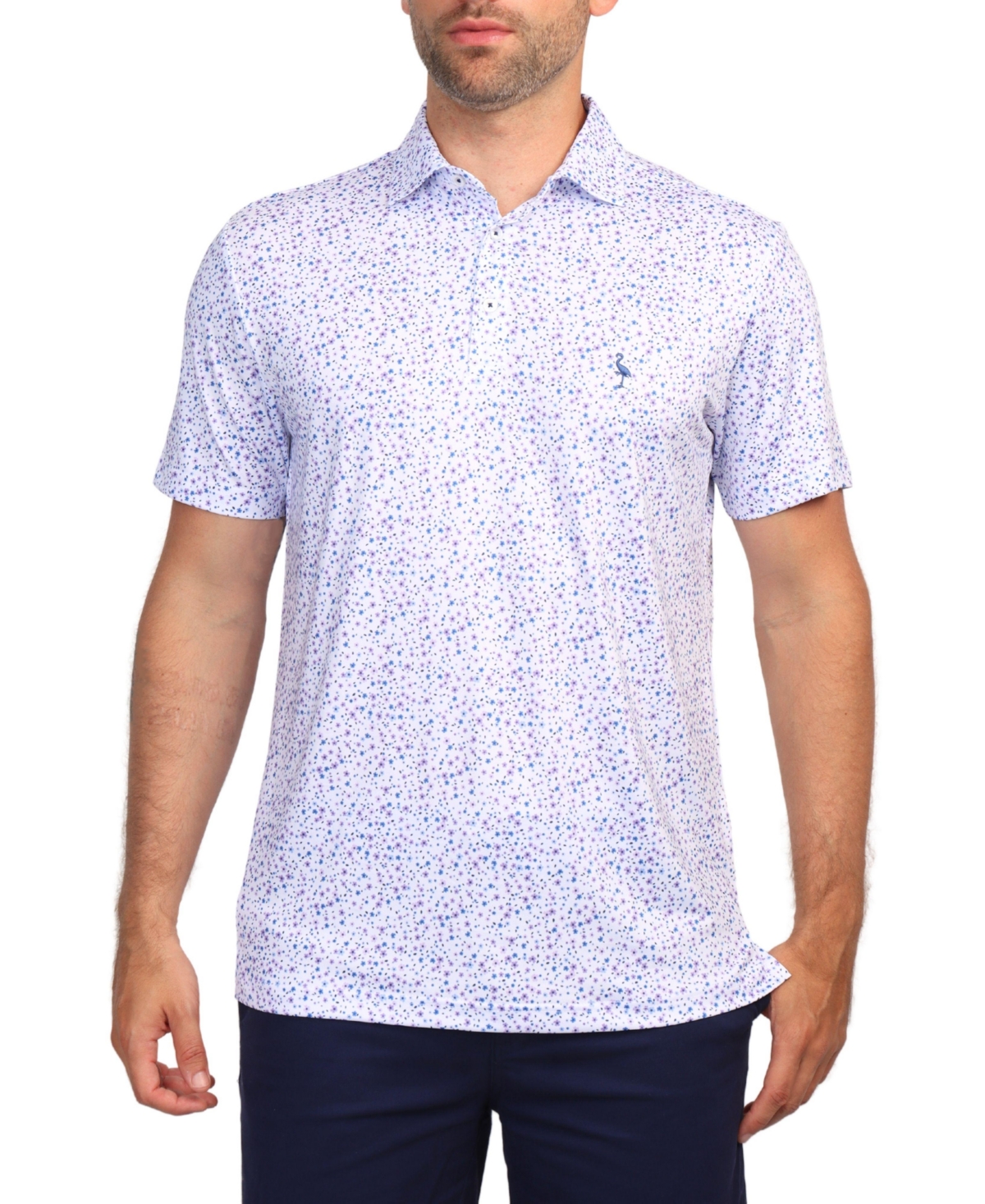 Men's Ditzy Floral Performance Polo - Lilac
