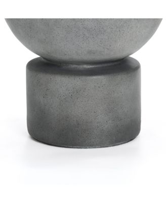 Gray with Speckled Black Resin Round Bubbler 18.5" Tall Outdoor Fountain with Lights