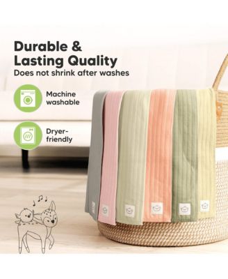 6pk Shea Baby Burp Cloths, Cotton Burping Cloths for Babies, Boys, Girls, Soft & Absorbent Spit Up Rag