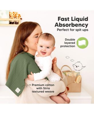 6pk Shea Baby Burp Cloths, Cotton Burping Cloths for Babies, Boys, Girls, Soft & Absorbent Spit Up Rag