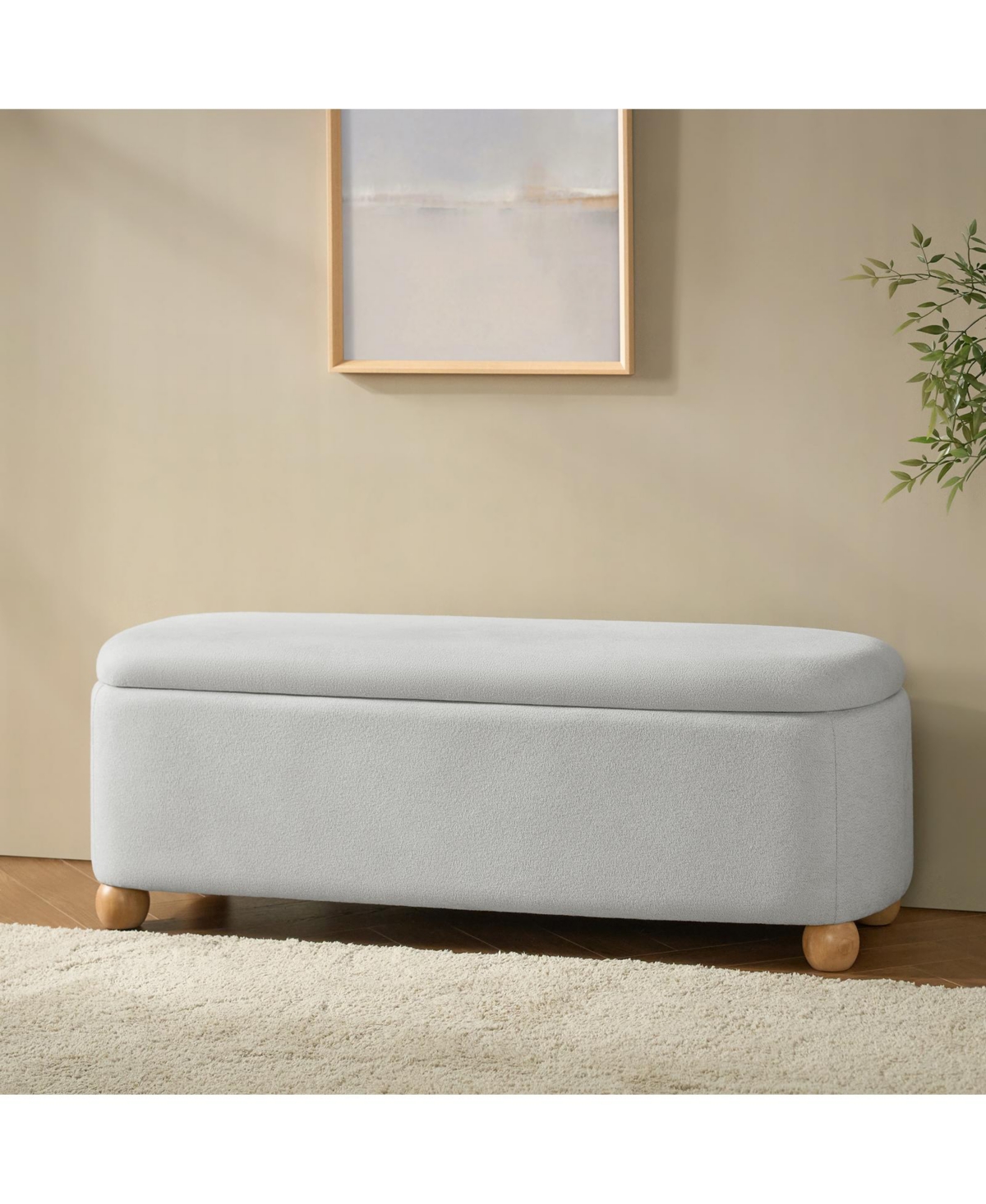 Felipe Storage Waterproof Bench with Solid Wood Legs