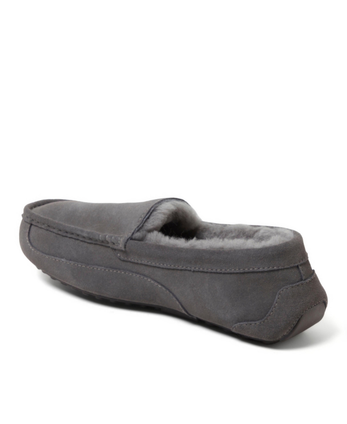 Dearfoams Men's Fireside By Melbourne Genuine Shearling Moccasin Slipper
