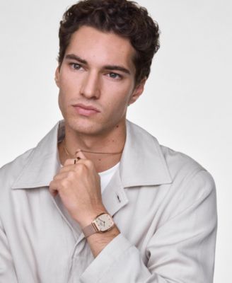 Men's Analog Rose Gold Tone Stainless-Steel Watch, 32mm