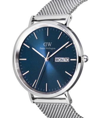 Men's Analog Silver Tone Stainless-Steel Watch, 40mm