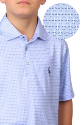 Boys Performance Polo with Airplane Print - Cool and Comfortable