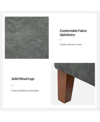 Adela Storage Waterproof Bench with Solid Wood Legs and Armrests