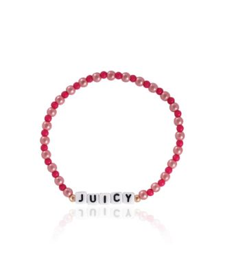 Kids Beaded Bracelet Set – “Juicy Couture” Letter Beads & Heart Charm