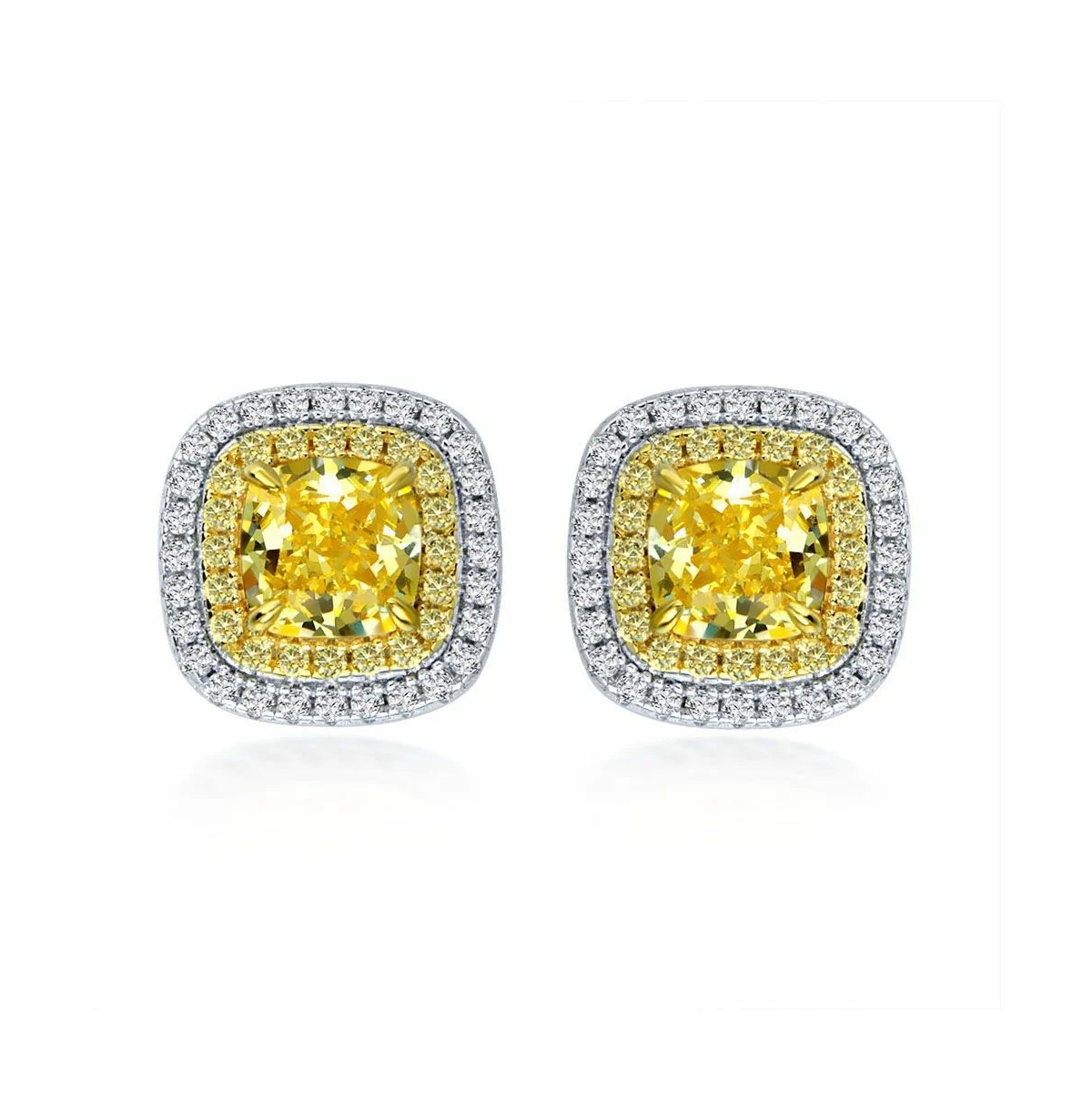 Lucia Brilliante Earrings in Canary Yellow - Canary yellow crystalline
